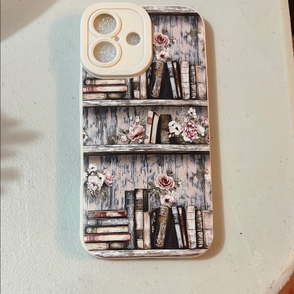 Vintage Bookshelf Floral iPhone Case